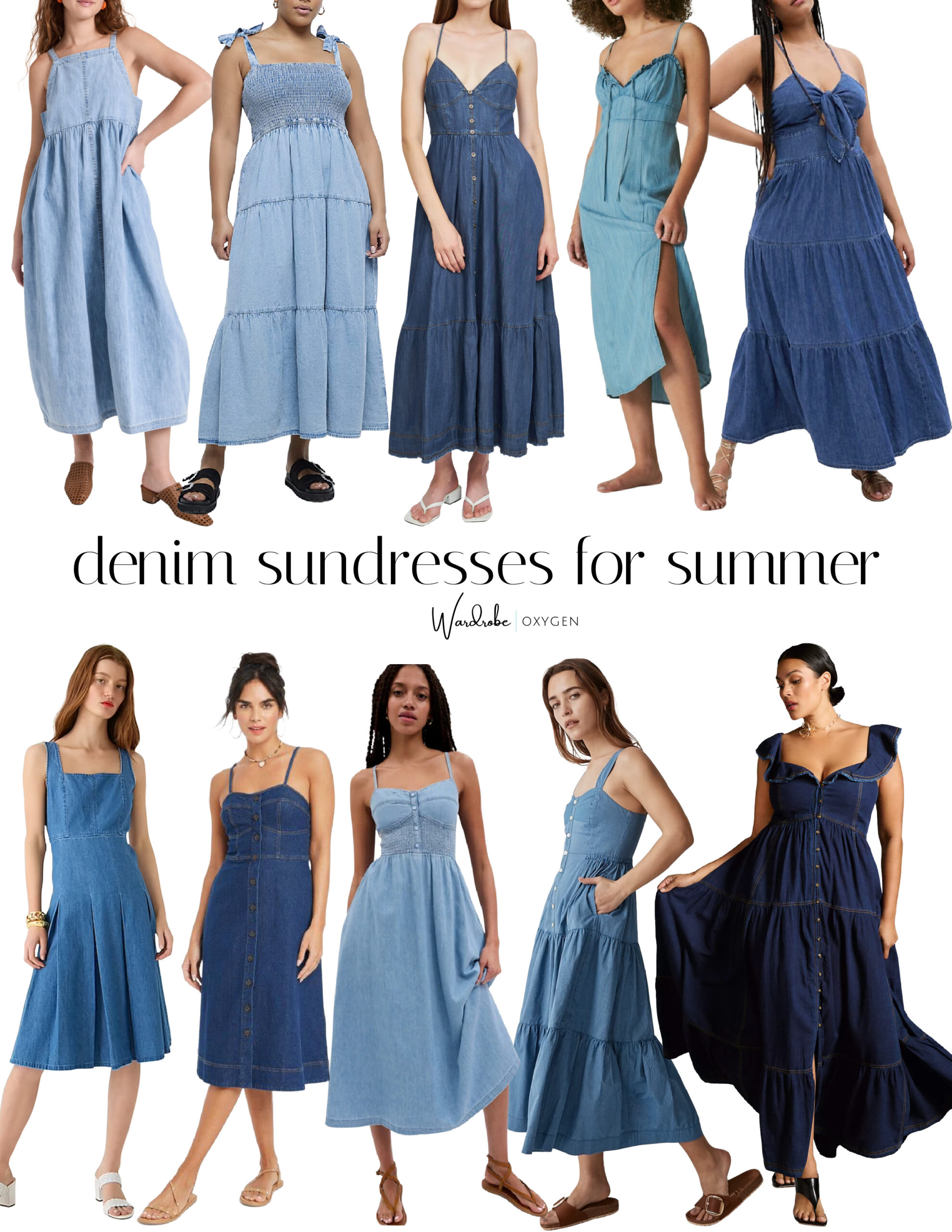 Midi Denim Sundresses for Summer