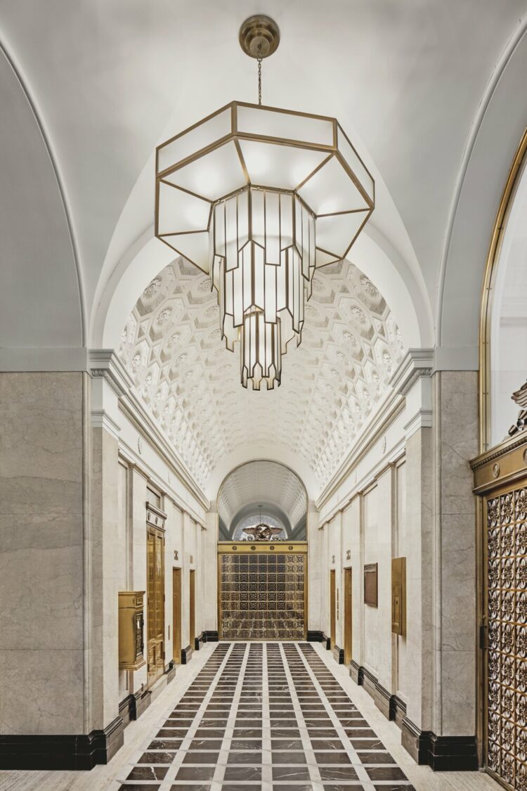 The Lobby and elevator bank of the Hotel Riggs Washington DC