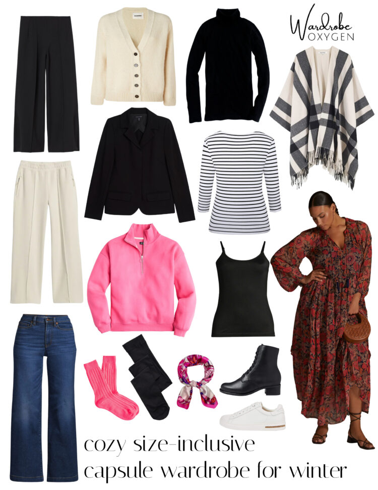 A cozy chic winter capsule wardrobe in sizes XS-3X by Charles Perri of Wardrobe Oxygen